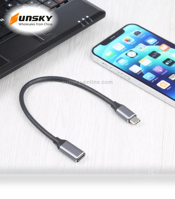 USB-C Male to USB-C Female Adapter Cable — USB