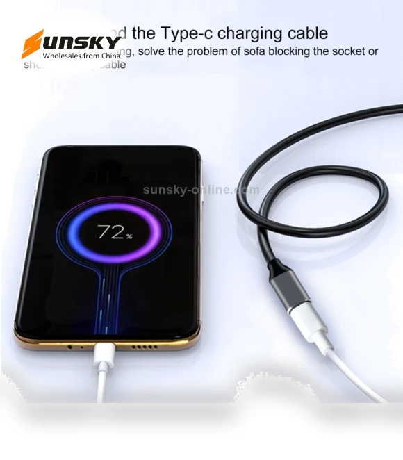 USB-C Male to USB-C Female Adapter Cable — USB
