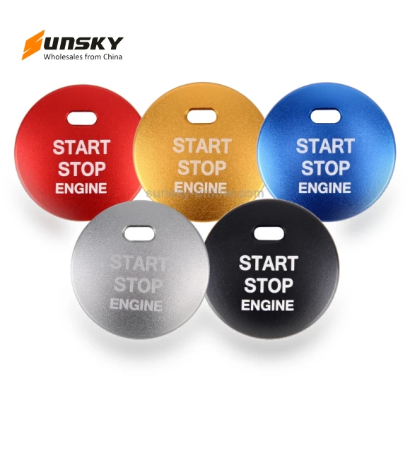 3D Aluminum Alloy Engine Start Stop Push Button Cover Trim Decorative Sticker — Car Stickers & Decals