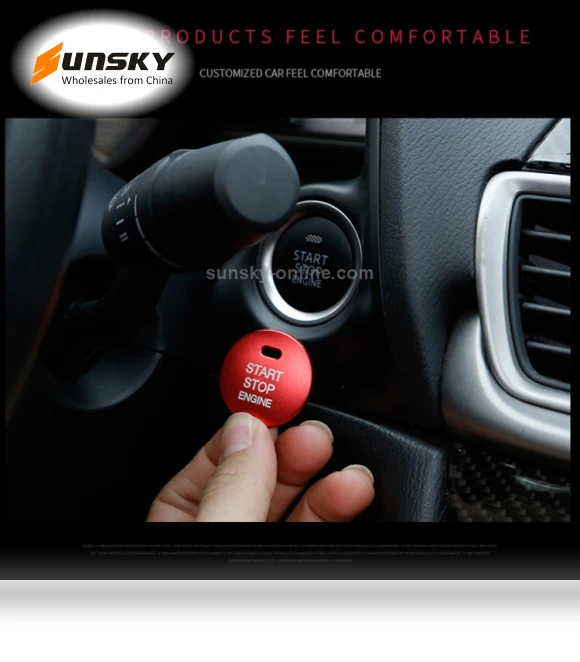 3D Aluminum Alloy Engine Start Stop Push Button Cover Trim Decorative Sticker — Car Stickers & Decals
