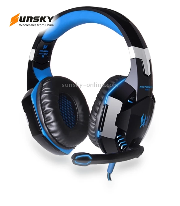 Over-ear Gaming Headset with Mic and LED Light — Headsets, KOTION EACH