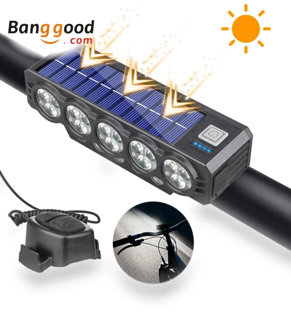Solar Rechargeable Bike Headlight with Horn — Bike Headlights, BIKIGHT