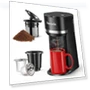 Mini Single Serve Coffee Maker for K Cup and Ground Coffee — Electric Blade Coffee Grinders, Horavie