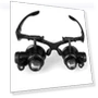 Double Eye Glasses Lens Jeweler Watch Repair Head Magnifier with LED Lights — Loupes