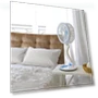 Solar-Powered Desk Fan with LED Light — Portable Cooling Solutions, Phone Needs