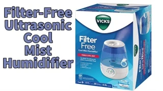 Vicks V4600-CAN Filter-Free Ultrasonic Cool Mist Humidifier,  Dual Scent Pad Slots, Auto Shut-Off.
