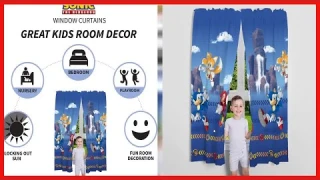 Franco Kids Room Window Curtain Panels Drapes Set, 82 in x 63 in, Sonic The Hedgehog