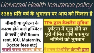 सबसे सस्ती हेल्थ इंश्योरेंस पॉलिसी / sasta health insurance plan / National Insurance company