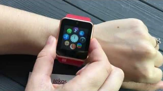 Краткий обзор. Женские смарт часы GT08 Red с сенсорным экраном и слотом для sim-карты + Blutooth