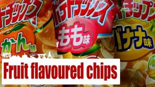 Japanese Snacks: Fruit Flavoured Chips (Peach, Banana, and Mandarine)
