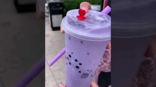 Boba Tea Taro Flavor #shorts #shortvideo #short #viral #video #boba #yummy #food #love #drinks