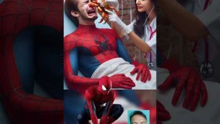 Spider-man cartoon 💥 Superhero crying at crab bite #avengers #shorts #marvel #spiderman