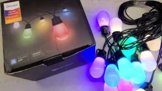 Govee Smart Outdoor String Lights with 15 Dimmable RGBIC LED Bulbs, 48ft IP65 Waterproof Review