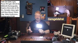VIOK LED Selfie Light, Phone Fill Light 120 LED & 3000mAh Rechargeable, Stepless Dimmable & CRI 95+